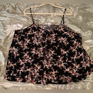 Old Navy Women’s Black Cami Top with Floral Print (XL)